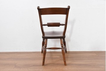 中古　超美品　松本民芸家具　背貫のデザインが目を引くB型ワイコムチェア　定価約12万円相当　(R-084706)