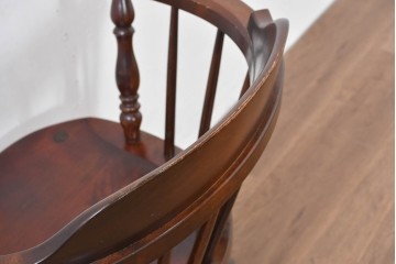 中古　美品　松本民芸家具　#91型　落ち着きのある大人カフェ風インテリアが叶うキャプテンチェア　定価約13万円相当　(R-084707)