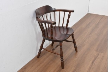 中古　美品　松本民芸家具　#91型　落ち着きのある大人カフェ風インテリアが叶うキャプテンチェア　定価約13万円相当　(R-084707)