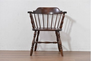 中古　美品　松本民芸家具　#91型　落ち着きのある大人カフェ風インテリアが叶うキャプテンチェア　定価約13万円相当　(R-084707)