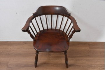中古　美品　松本民芸家具　#91型　落ち着きのある大人カフェ風インテリアが叶うキャプテンチェア　定価約13万円相当　(R-084707)