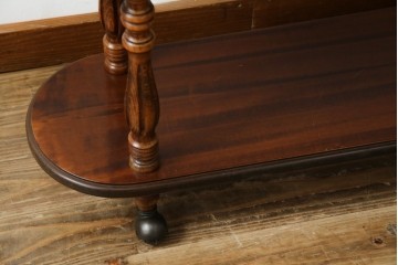 中古　美品　希少な廃番品!!　イタリア製　クラシカルな佇まいと実用性を兼ね備えたキャスター付き木製プランター　(R-084709)