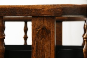 中古　美品　希少な廃番品!!　イタリア製　クラシカルな佇まいと実用性を兼ね備えたキャスター付き木製プランター　(R-084709)