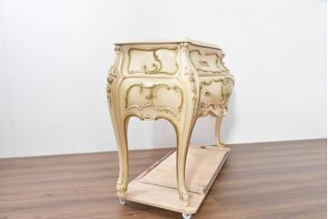 中古　美品　イタリア　SILIK(シリック)　繊細な装飾と気品あふれる佇まいが魅力的なサイドテーブル(サイドチェスト、コンソールテーブル、飾り台)(定価約140万円)(R-084710)