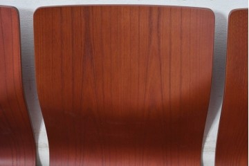 中古　美品　天童木工(Tendo)　欅材　継ぎ目のない一体感ある美しいラインが魅力の座椅子6脚　セット定価約16万円相当　(R-084711)
