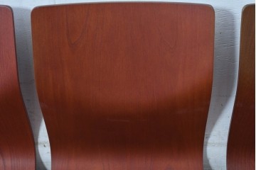 中古　美品　天童木工(Tendo)　欅材　継ぎ目のない一体感ある美しいラインが魅力の座椅子6脚　セット定価約16万円相当　(R-084711)