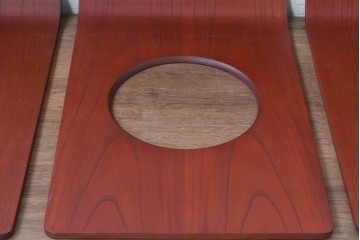 中古　美品　天童木工(Tendo)　欅材　継ぎ目のない一体感ある美しいラインが魅力の座椅子6脚　セット定価約16万円相当　(R-084711)