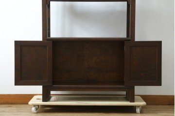 中古　美品　松本民芸家具　和モダンな佇まいが目を引くJ型朝鮮棚　定価約45万円　(R-084714)