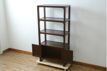 中古　美品　松本民芸家具　和モダンな佇まいが目を引くJ型朝鮮棚　定価約45万円　(R-084714)