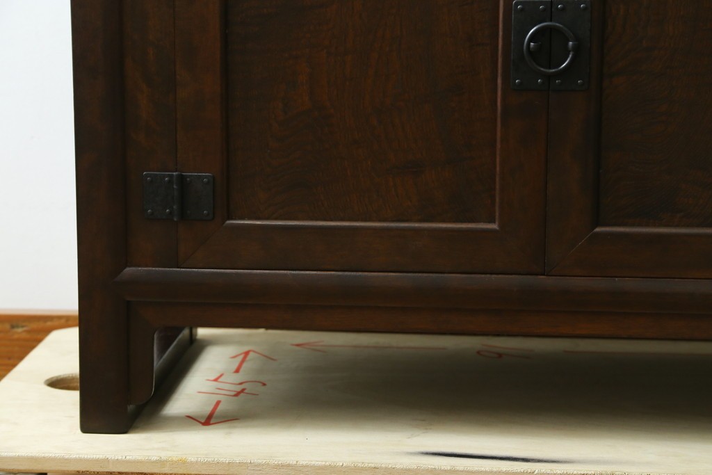 中古　美品　松本民芸家具　和モダンな佇まいが目を引くJ型朝鮮棚　定価約45万円　(R-084714)