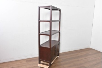 中古　美品　松本民芸家具　和モダンな佇まいが目を引くJ型朝鮮棚　定価約45万円相当　(R-084714)