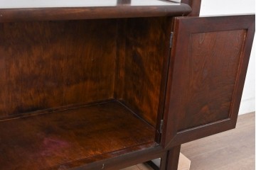 中古　美品　松本民芸家具　和モダンな佇まいが目を引くJ型朝鮮棚　定価約45万円相当　(R-084714)