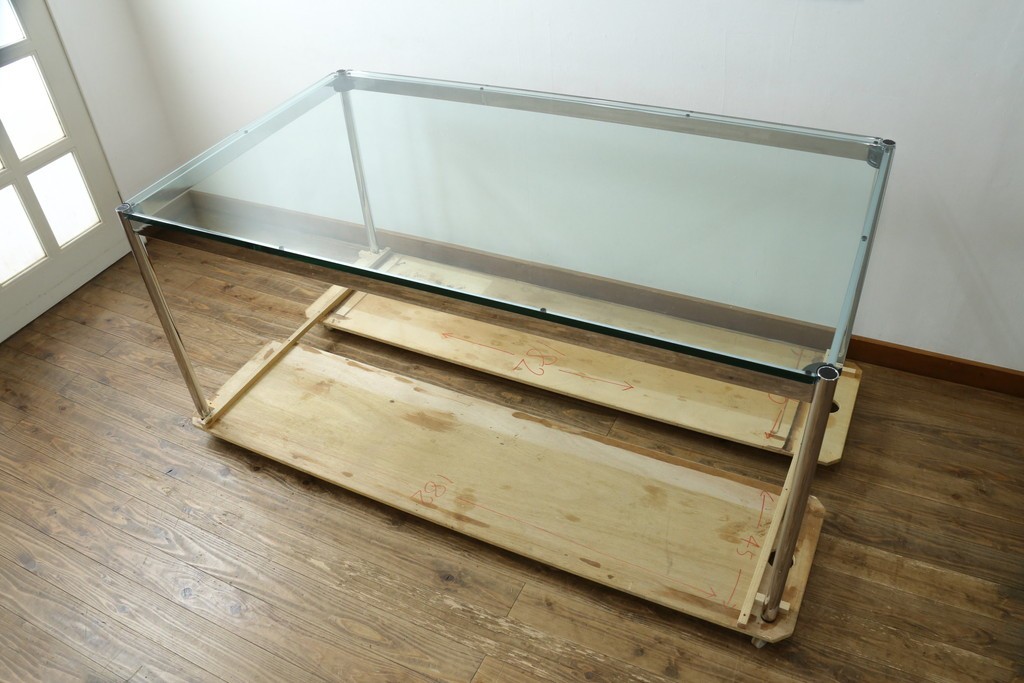 中古　美品　USMハラー(USM Haller)　幅1750㎜　ガラストップテーブル　(R-084715)