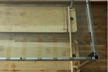 中古　美品　USMハラー(USM Haller)　幅1750㎜　ガラストップテーブル　(R-084715)