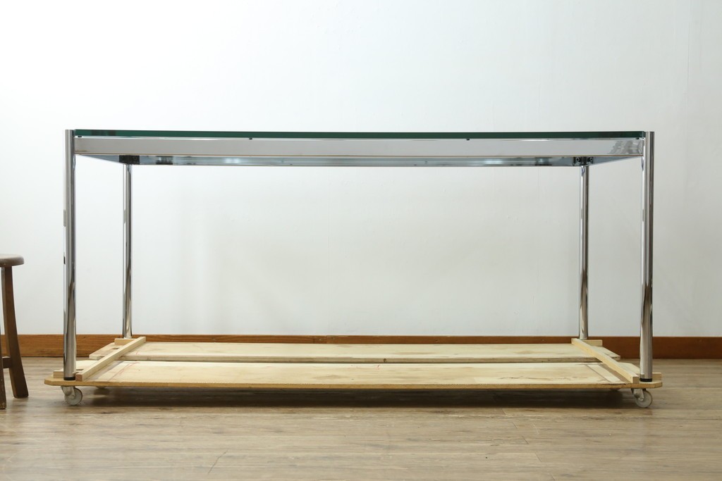 中古　美品　USMハラー(USM Haller)　幅1750㎜　ガラストップテーブル　(R-084715)
