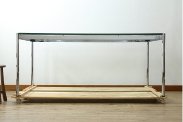 中古　美品　USMハラー(USM Haller)　幅1750㎜　ガラストップテーブル　(R-084715)