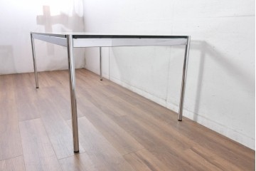 中古　美品　USMハラー(USM Haller)　シンプルモダンなガラストップテーブル　(R-084715)