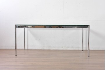 中古　美品　USMハラー(USM Haller)　シンプルモダンなガラストップテーブル　(R-084715)