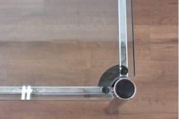 中古　美品　USMハラー(USM Haller)　シンプルモダンなガラストップテーブル　(R-084715)