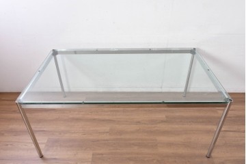 中古　美品　USMハラー(USM Haller)　シンプルモダンなガラストップテーブル　(R-084715)