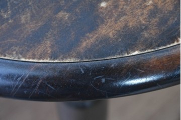 中古　希少な絶版品　北海道民芸家具　#475　木目が特徴的なダイニングテーブル　(R-084718)