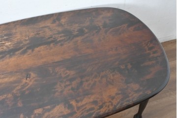 中古　希少な絶版品　北海道民芸家具　#475　木目が特徴的なダイニングテーブル　(R-084718)