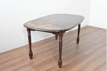 中古　希少な絶版品　北海道民芸家具　#475　木目が特徴的なダイニングテーブル　(R-084718)