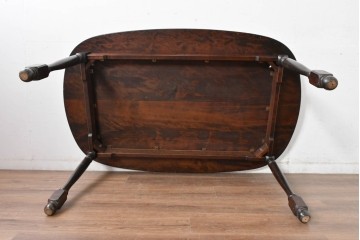 中古　希少な絶版品　北海道民芸家具　#475　木目が特徴的なダイニングテーブル　(R-084718)