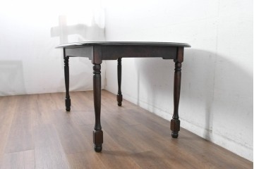 中古　希少な絶版品　北海道民芸家具　#475　木目が特徴的なダイニングテーブル　(R-084718)