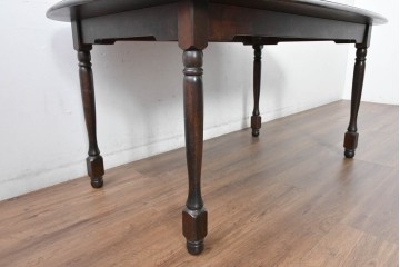 中古　希少な絶版品　北海道民芸家具　#475　木目が特徴的なダイニングテーブル　(R-084718)