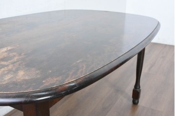 中古　希少な絶版品　北海道民芸家具　#475　木目が特徴的なダイニングテーブル　(R-084718)