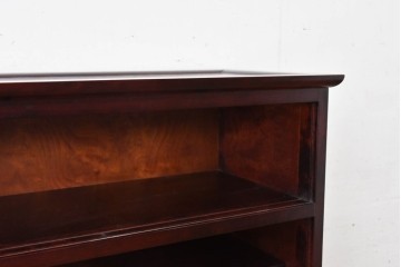 中古 美品 希少な廃番品 日向民芸家具 ミズメザクラ 和モダンデザインの格子戸付き水屋箪笥 (R-084720)