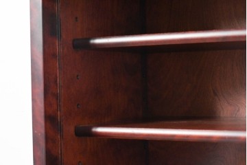 中古　美品　希少な廃番品　日向民芸家具　ミズメザクラ　和モダンデザインの格子戸付き水屋箪笥　(R-084720)