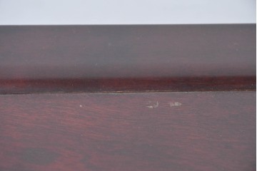 中古 美品 希少な廃番品 日向民芸家具 ミズメザクラ 和モダンデザインの格子戸付き水屋箪笥 (R-084720)