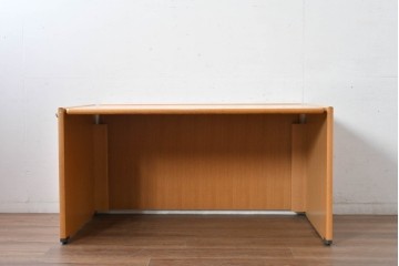 中古 北海道旭川家具 インテリアセンター(カンディハウス)  オーク材 取り外しパネル付き ナチュラルモダンなデスクとワゴンのセット (R-084724)