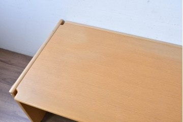 中古　北海道旭川家具　インテリアセンター(カンディハウス) 　オーク材　取り外しパネル付き　ナチュラルモダンなデスクとワゴンのセット　(R-084724)