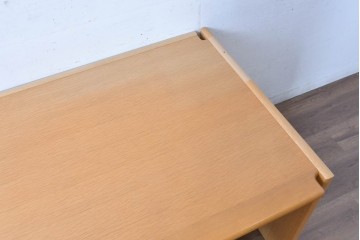中古　北海道旭川家具　インテリアセンター(カンディハウス) 　オーク材　取り外しパネル付き　ナチュラルモダンなデスクとワゴンのセット　(R-084724)
