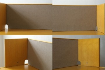 中古　北海道旭川家具　CONDE HOUSE(カンディハウス)　インテリアセンター　オーク材　取り外しパネル付き　ナチュラルモダンなデスクとワゴンのセット　(R-084725)