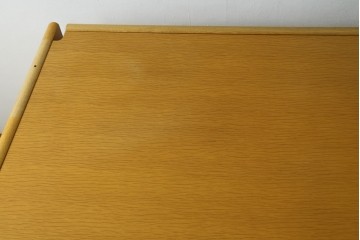 中古　北海道旭川家具　CONDE HOUSE(カンディハウス)　インテリアセンター　オーク材　取り外しパネル付き　ナチュラルモダンなデスクとワゴンのセット　(R-084725)