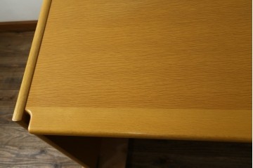 中古　北海道旭川家具　CONDE HOUSE(カンディハウス)　インテリアセンター　オーク材　取り外しパネル付き　ナチュラルモダンなデスクとワゴンのセット　(R-084725)