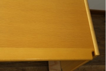 中古　北海道旭川家具　CONDE HOUSE(カンディハウス)　インテリアセンター　オーク材　取り外しパネル付き　ナチュラルモダンなデスクとワゴンのセット　(R-084725)