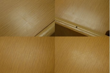 中古　北海道旭川家具　CONDE HOUSE(カンディハウス)　インテリアセンター　オーク材　取り外しパネル付き　ナチュラルモダンなデスクとワゴンのセット　(R-084725)