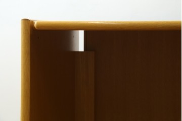 中古　北海道旭川家具　CONDE HOUSE(カンディハウス)　インテリアセンター　オーク材　取り外しパネル付き　ナチュラルモダンなデスクとワゴンのセット　(R-084725)