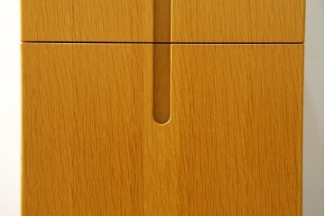 中古　北海道旭川家具　CONDE HOUSE(カンディハウス)　インテリアセンター　オーク材　取り外しパネル付き　ナチュラルモダンなデスクとワゴンのセット　(R-084725)
