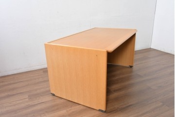 中古　北海道旭川家具　インテリアセンター(カンディハウス) 　オーク材　取り外しパネル付き　ナチュラルモダンなデスクとワゴンのセット　(R-084725)
