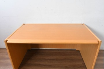 中古 北海道旭川家具 インテリアセンター(カンディハウス)  オーク材 取り外しパネル付き ナチュラルモダンなデスクとワゴンのセット (R-084725)
