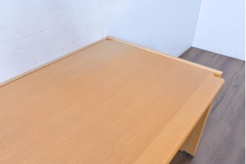 中古 北海道旭川家具 インテリアセンター(カンディハウス)  オーク材 取り外しパネル付き ナチュラルモダンなデスクとワゴンのセット (R-084725)