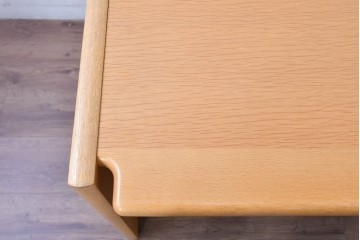 中古 北海道旭川家具 インテリアセンター(カンディハウス)  オーク材 取り外しパネル付き ナチュラルモダンなデスクとワゴンのセット (R-084725)
