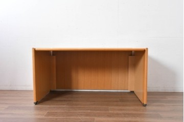 中古 北海道旭川家具 インテリアセンター(カンディハウス)  オーク材 取り外しパネル付き ナチュラルモダンなデスクとワゴンのセット (R-084726)