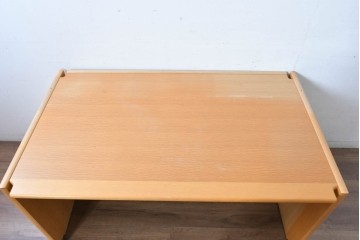 中古 北海道旭川家具 インテリアセンター(カンディハウス)  オーク材 取り外しパネル付き ナチュラルモダンなデスクとワゴンのセット (R-084726)